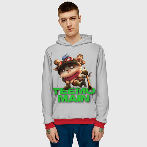 Мужская толстовка Teemo main / 3D-Красный – фото 3