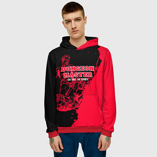 Мужская толстовка Мастер подземелья арт / 3D-Красный – фото 3