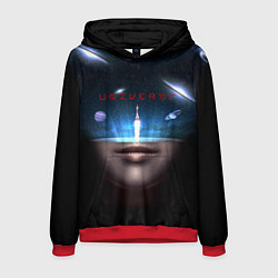 Толстовка-худи мужская Universe galaxy, цвет: 3D-красный