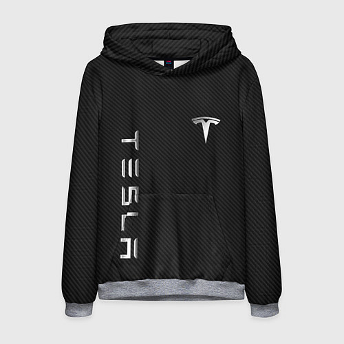 Мужская толстовка TESLA - ТЕСЛА КАРБОН И МЕТАЛЛ / 3D-Меланж – фото 1