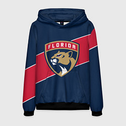 Толстовка-худи мужская Florida Panthers , Флорида Пантерз, цвет: 3D-черный