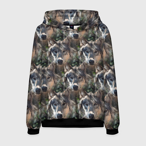 Мужская толстовка Волки клипарт wolfs / 3D-Черный – фото 1