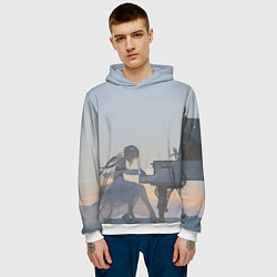 Толстовка-худи мужская LUMINE PLAYS PIANO GENSHIN IMPACT, цвет: 3D-белый — фото 2