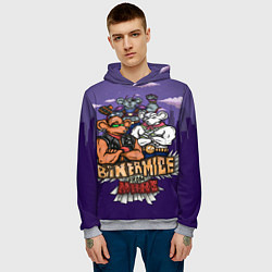 Толстовка-худи мужская Мыши-Байкеры с Марса Рокеры, цвет: 3D-меланж — фото 2