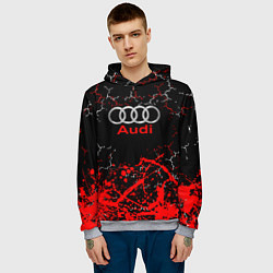 Толстовка-худи мужская AUDI АУДИ брызги, цвет: 3D-меланж — фото 2