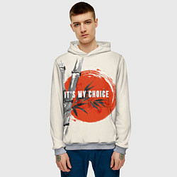 Толстовка-худи мужская Это мой выбор it is my choice Солнце, цвет: 3D-меланж — фото 2