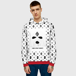 Толстовка-худи мужская Узор White Phantom Ski Mask Dope Street Market, цвет: 3D-красный — фото 2