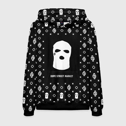 Мужская толстовка Узор Black Ski Mask Dope Street Market / 3D-Черный – фото 1