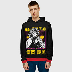 Толстовка-худи мужская Томиока Гию Клинок рассекающий демонов Kimetsu no, цвет: 3D-красный — фото 2