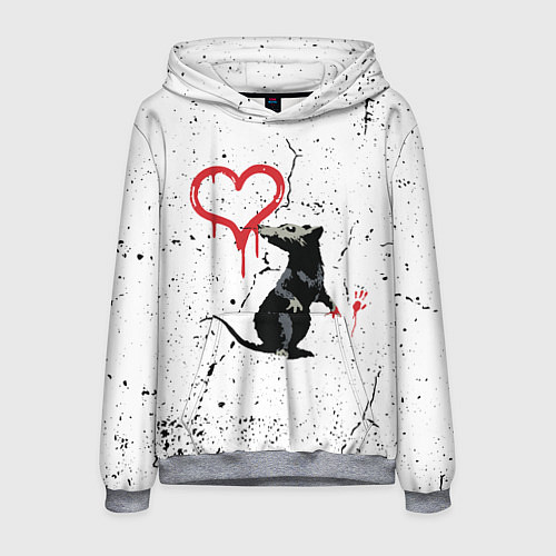 Мужская толстовка BANKSY БЭНКСИ крыса / 3D-Меланж – фото 1