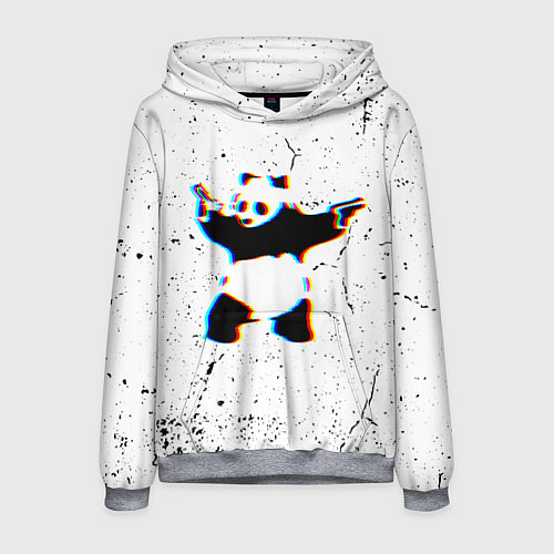 Мужская толстовка Banksy Panda with guns Бэнкси / 3D-Меланж – фото 1