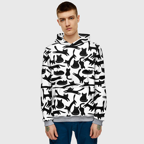 Мужская толстовка Домашний котик / 3D-Меланж – фото 3