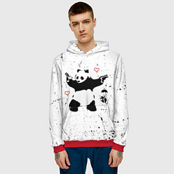 Толстовка-худи мужская BANKSY БЭНКСИ панда, цвет: 3D-красный — фото 2