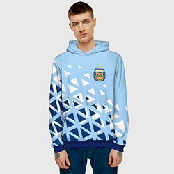 Толстовка-худи мужская Сборная Аргентины футбол, цвет: 3D-синий — фото 2