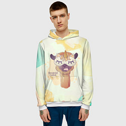 Толстовка-худи мужская Dream come true!, цвет: 3D-белый — фото 2