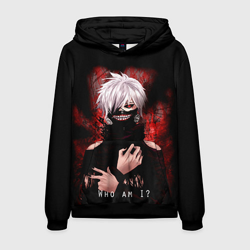 Мужская толстовка Tokyo Ghoul Токийский Гуль Who am I / 3D-Черный – фото 1