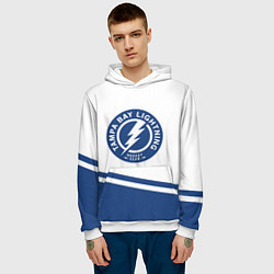 Толстовка-худи мужская Tampa Bay Lightning NHL, цвет: 3D-белый — фото 2