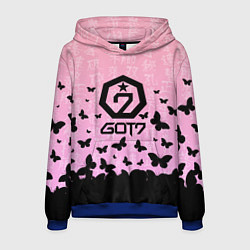Толстовка-худи мужская GOT7 БАБОЧКИ, цвет: 3D-синий