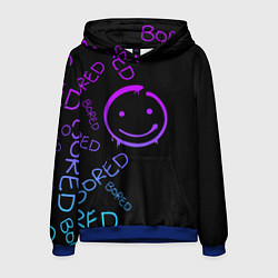 Толстовка-худи мужская Neon Bored Half pattern, цвет: 3D-синий