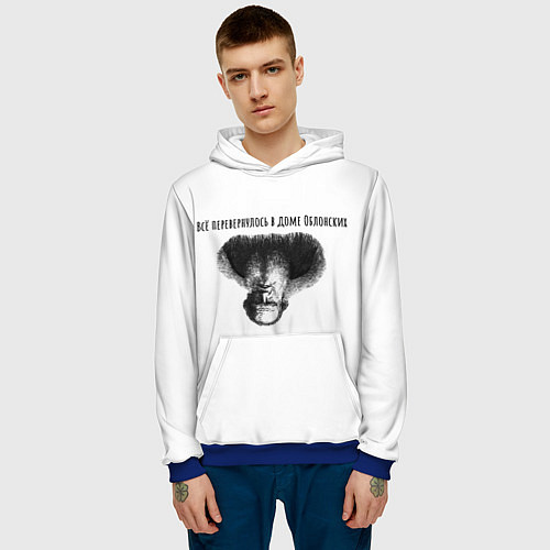 Мужская толстовка Все перевернулось / 3D-Синий – фото 3