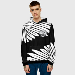 Толстовка-худи мужская КРЫЛЬЯ СВОБОДЫ ГЕРБ РОССИИ, цвет: 3D-черный — фото 2