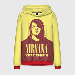 Толстовка-худи мужская Nirvana - Kurt Cobain, цвет: 3D-красный