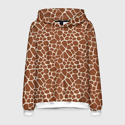Толстовка-худи мужская Шкура Жирафа - Giraffe, цвет: 3D-белый