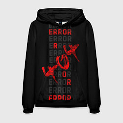 Толстовка-худи мужская ERROR ОШИБКА 404, цвет: 3D-черный