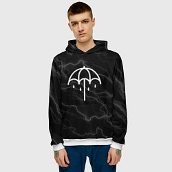 Толстовка-худи мужская Bring me the horizon молнии, цвет: 3D-белый — фото 2