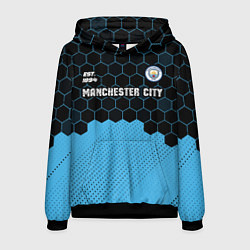 Толстовка-худи мужская MANCHESTER CITY Manchester City Соты, цвет: 3D-черный