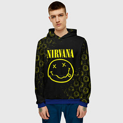 Толстовка-худи мужская NIRVANA логотипы, цвет: 3D-синий — фото 2