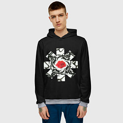 Толстовка-худи мужская RHCP Logo Red Rose, цвет: 3D-меланж — фото 2