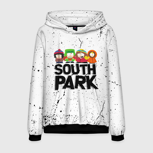 Мужская толстовка Южный парк мультфильм - персонажи South Park / 3D-Черный – фото 1