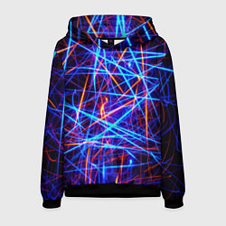 Толстовка-худи мужская Neon pattern Fashion 2055, цвет: 3D-черный