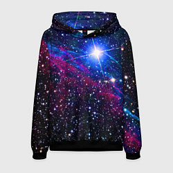 Толстовка-худи мужская Открытый космос Star Neon, цвет: 3D-черный