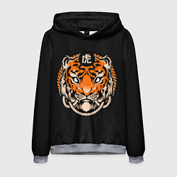 Толстовка-худи мужская Символ тигра, цвет: 3D-меланж
