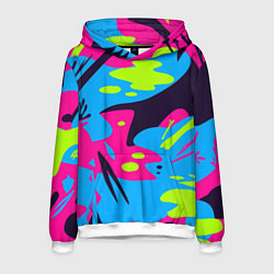 Толстовка-худи мужская Color abstract pattern Summer, цвет: 3D-белый