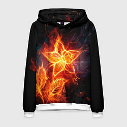 Толстовка-худи мужская Flower Neon Fashion 2035 Flame, цвет: 3D-белый