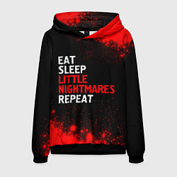 Толстовка-худи мужская Eat Sleep Little Nightmares Repeat, цвет: 3D-черный