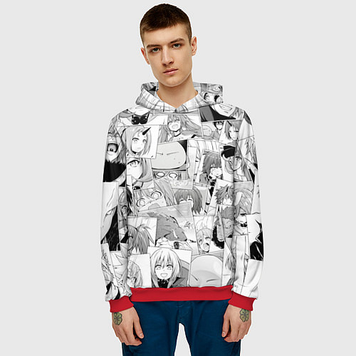 Мужская толстовка О моём происхождении в слизь pattern / 3D-Красный – фото 3