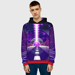 Толстовка-худи мужская Vaporwave Neon Space, цвет: 3D-красный — фото 2