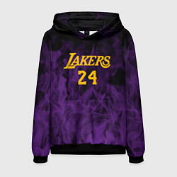 Толстовка-худи мужская Lakers 24 фиолетовое пламя, цвет: 3D-черный