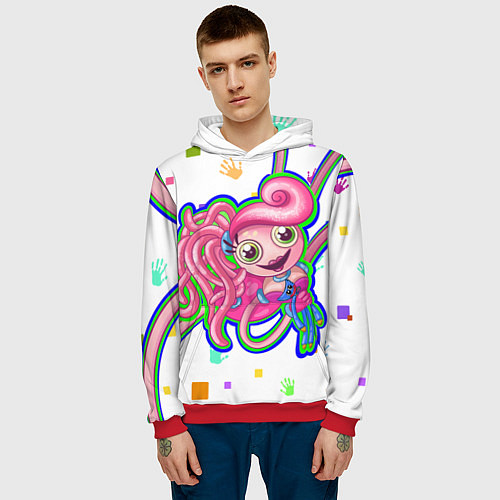 Мужская толстовка Мама длинные ноги / 3D-Красный – фото 3