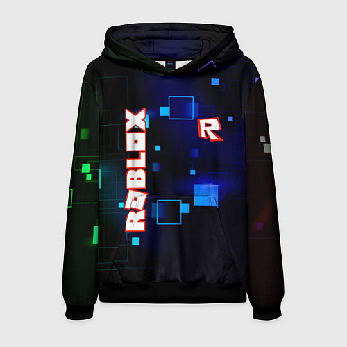 Мужская толстовка ROBLOX неоновые кубики / 3D-Черный – фото 1