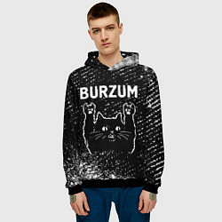 Толстовка-худи мужская Burzum Rock Cat, цвет: 3D-черный — фото 2