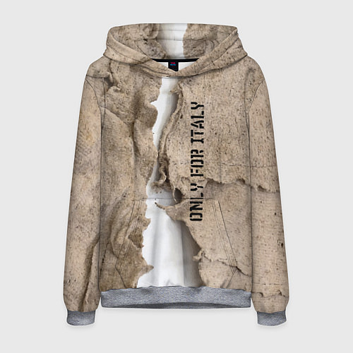 Мужская толстовка Только для Италии Мешковина Рваньё Only for Italy / 3D-Меланж – фото 1