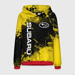 Толстовка-худи мужская СУБАРУ - SUBARU Желтые пятна, цвет: 3D-красный