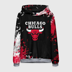 Толстовка-худи мужская Чикаго Буллз Chicago Bulls Огонь, цвет: 3D-меланж