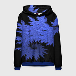 Толстовка-худи мужская Абстрактный морозный узор Abstract frost pattern, цвет: 3D-синий