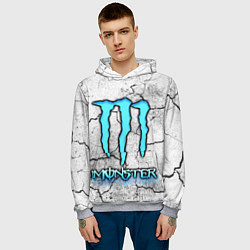 Толстовка-худи мужская MONSTER WHITE БЕЛЫЙ МОНСТР, цвет: 3D-меланж — фото 2